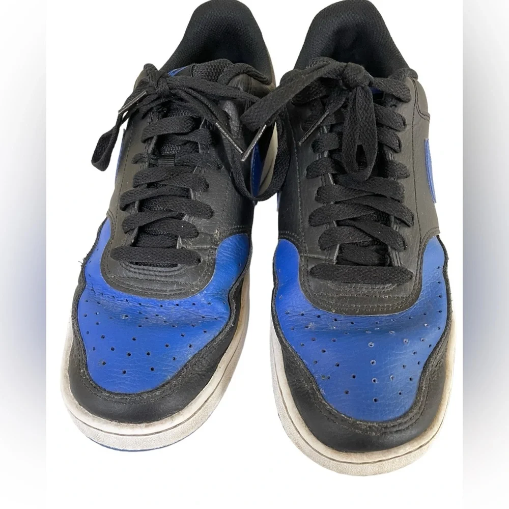 NIKE COURT VISION LOW SNEAKERS Size 8.5 Black Blue